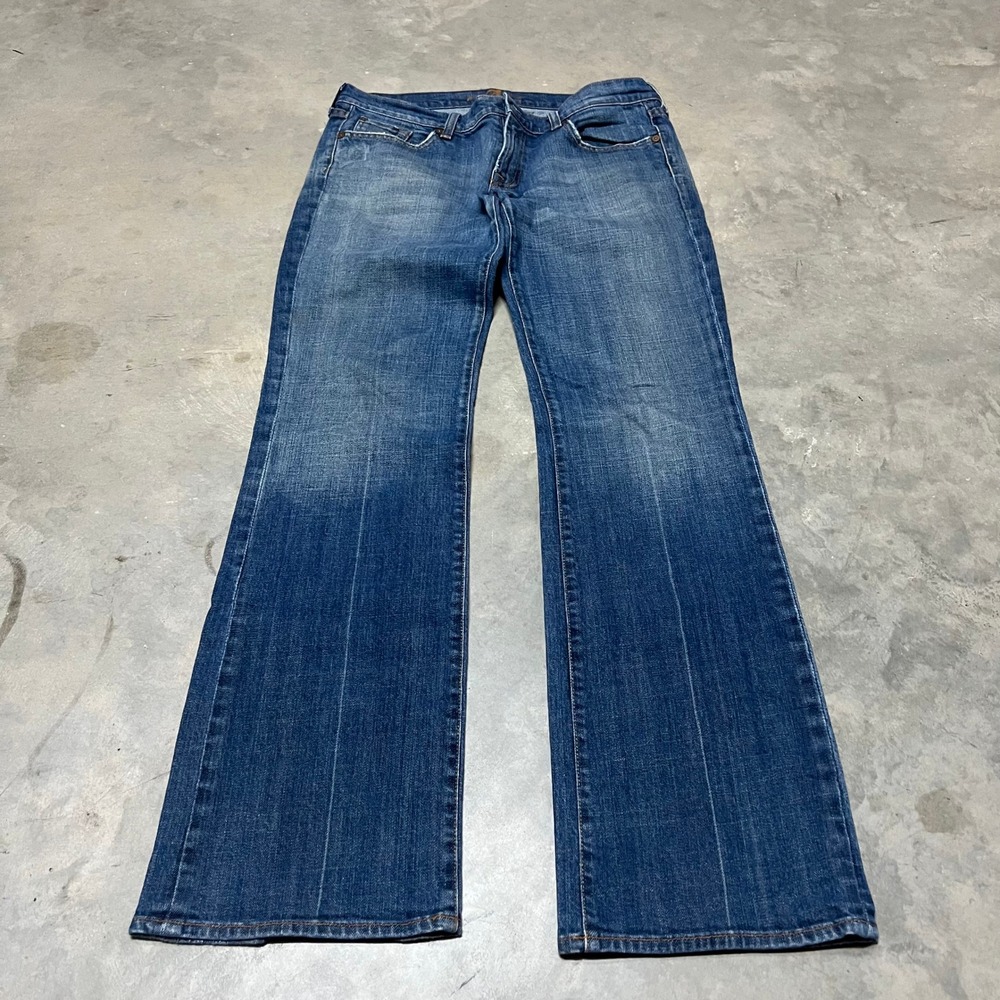 7 For All Mankind Mens Bootcut Jeans Blue Medium Wash 34x32 U075055U-055U